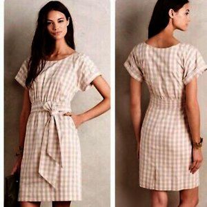 HD in Paris Anthropologie Ribboned Poplin Gingham Dress